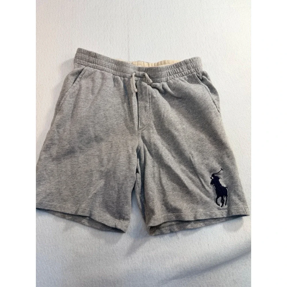 Polo Ralph Lauren Mens Big Pony Sweat Shorts Gray Drawstring Fleece Lounge